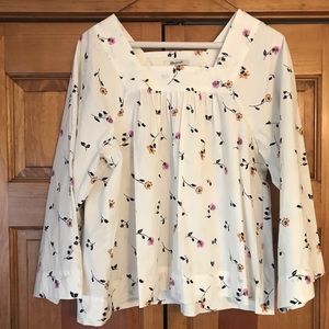 Madewell Square Neck White/Floral Shirt